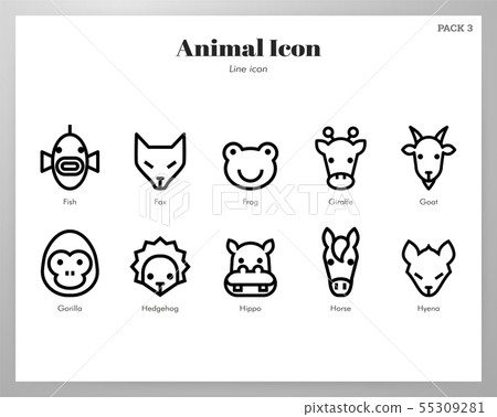 Animal icons Line pack Animal icons Line pack 55309281