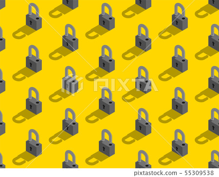 Unlock Pattern Image Lock unlock 3D isometric seamless pattern, - Stock Illustration ...