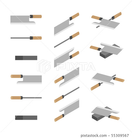 Japanese or Chinese Knives, whetstone and 55309567