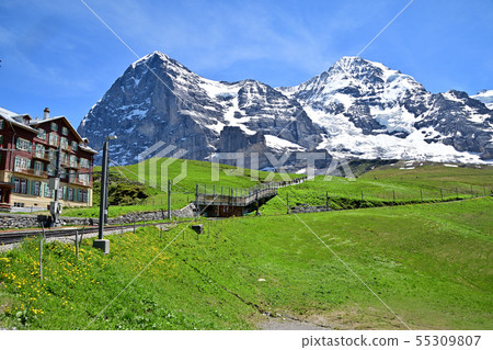 艾格峰北牆，Monch腳區的“Eiger gretcher-Kline Shiidek”徒步旅行路線 55309807