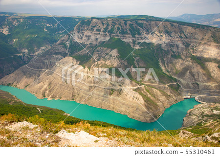 Mountain river landscape. Wild turquoise river in  55310461