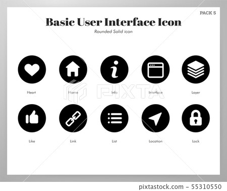 Basic UI icons rounded solid pack Basic UI icons rounded solid pack 55310550
