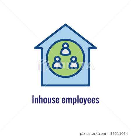 In-Company and Outsource Icon with freelancing or In-Company and Outsource Icon with freelancing or 55311054