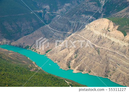 Mountain river landscape. Wild turquoise river  55311227