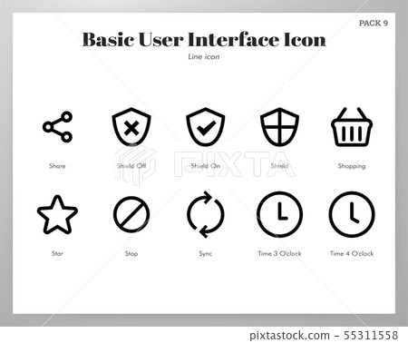 Basic UI icons Line pack 55311558