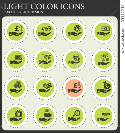 hand and money icon set 55311712