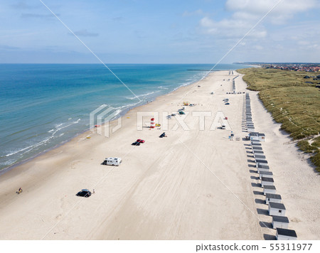 Aerial Drone View of Lokken Beach, Denmark 55311977