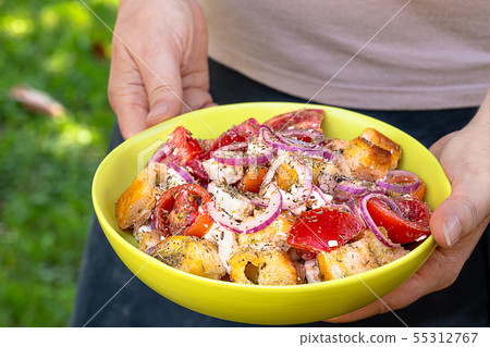 Woman Holding Salad Bowl Woman Holding Salad Bowl 55312767