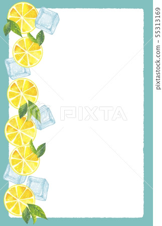 檸檬冰明信片白色文本空間 55313169