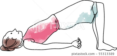 Yoga pose of loose illustration Yoga pose of loose illustration 55313389