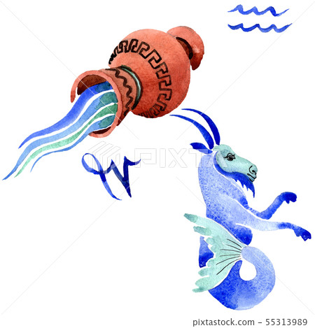 Horoscope zodiac sign, astrology symbol. Watercolor background set. Isolated zodiac illustration Horoscope zodiac sign, astrology symbol. Watercolor background set. Isolated zodiac illustration 55313989