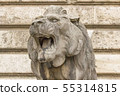 European monuments to animals. Muzzle stone lion. 55314815