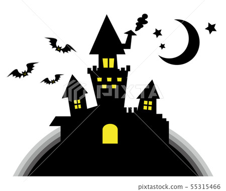 萬聖夜城堡棒月亮星夜夜空 55315466