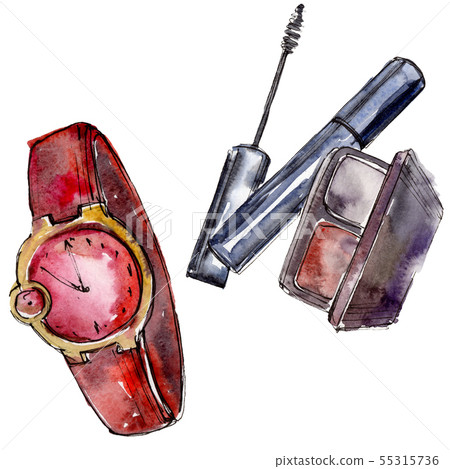 Fashionable sketch glamour illustration in a watercolor style isolated element. Watercolour Fashionable sketch glamour illustration in a watercolor style isolated element. Watercolour 55315736