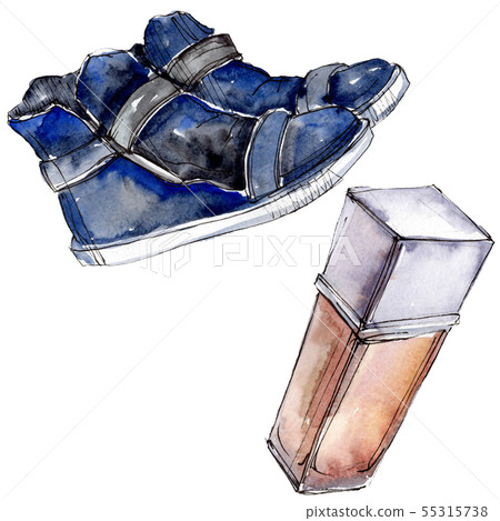 Fashionable sketch glamour illustration in a watercolor style isolated element. Watercolour Fashionable sketch glamour illustration in a watercolor style isolated element. Watercolour 55315738
