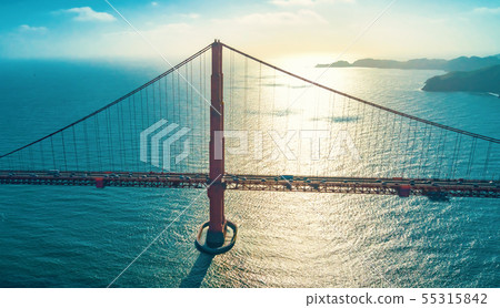 Aerial view of the Golden Gate Bridge in San Francisco Aerial view of the Golden Gate Bridge in San Francisco 55315842