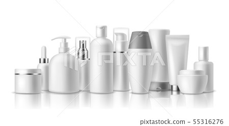 Realistic cosmetic mockups. Skin care cosmetics bottles, container and jar. Spa beauty product Realistic cosmetic mockups. Skin care cosmetics bottles, container and jar. Spa beauty product 55316276