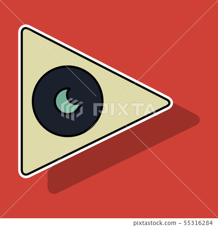 Sticker Play sign. Flat style icon on background Sticker Play sign. Flat style icon on background 55316284