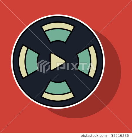 Sticker Play sign. Flat style icon on background 55316286