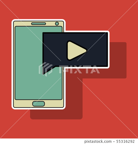 Sticker Video Buffering, Streaming on Phone Icon Sticker Video Buffering, Streaming on Phone Icon 55316292