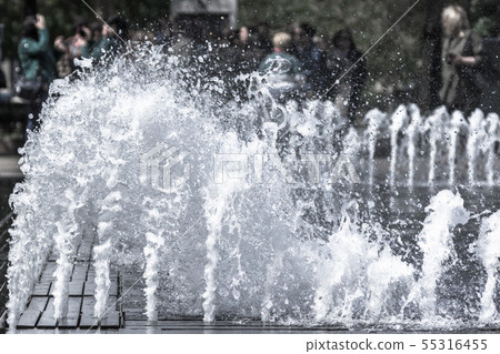 Spray fountain in the wind Spray fountain in the wind 55316455