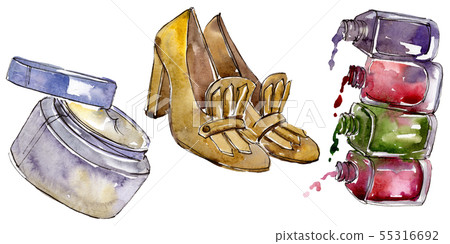Fashionable sketch glamour illustration in a watercolor style isolated element. Watercolour Fashionable sketch glamour illustration in a watercolor style isolated element. Watercolour 55316692