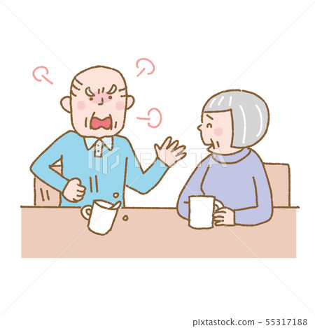 Caring man and woman illustration brown 55317188