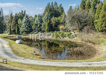 Lake in Arboretum Tesarske Mlynany, Slovakia 55317291
