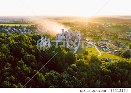 medieval castle ruins located in Ogrodzieniec, Poland 55318164