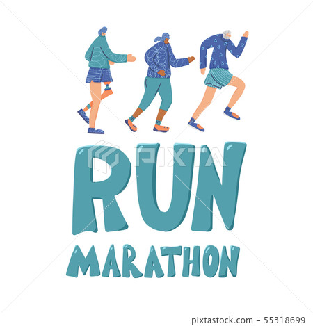 Runners group Different persons Vector flat design Runners group Different persons Vector flat design 55318699
