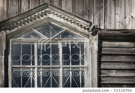 Fragment of the window of the ancient Orthodox Church Fragment of the window of the ancient Orthodox Church 55318704