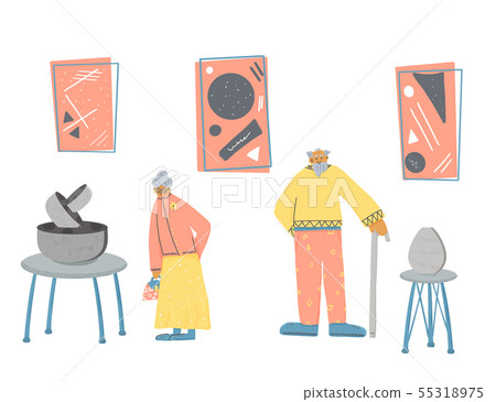 Group of old people isolated. Vector illustration. Group of old people isolated. Vector illustration. 55318975