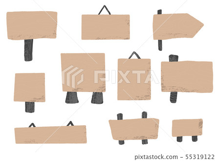 Wooden signs set isolated. Vector illustration Wooden signs set isolated. Vector illustration 55319122