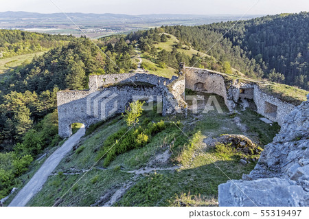View from Cachtice castle ruins, Slovakia View from Cachtice castle ruins, Slovakia 55319497