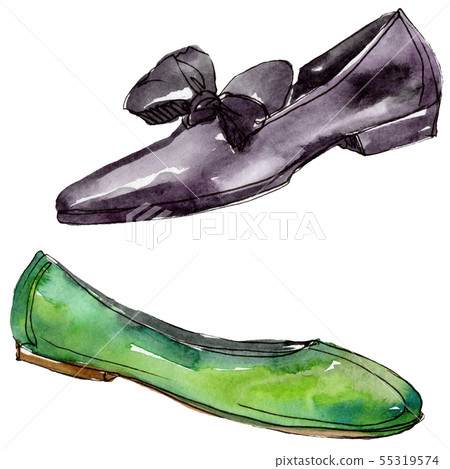Fashionable sketch glamour illustration in a watercolor style isolated element. Watercolour 55319574
