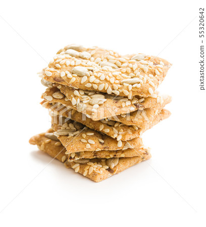 Salted crispy crackers with sesame and sunflower 55320642