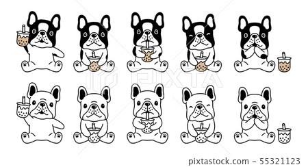 dog vector french bulldog icon Boba tea bubble tea 55321123