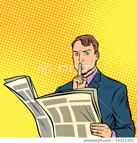 media censorship. man reading a newspaper media censorship. man reading a newspaper 55321303