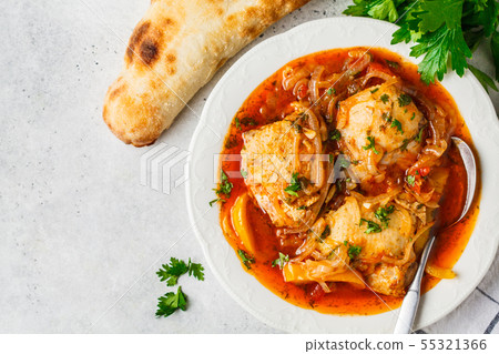 Georgian traditional chicken chakhokhbili  55321366
