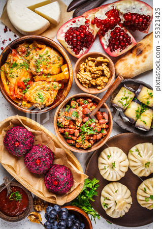Traditional Georgian cuisine background. 55321425