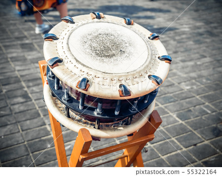 Traditional japanese percussion instrument shime-daiko or namitsuke it is one type of taiko drum. 55322164
