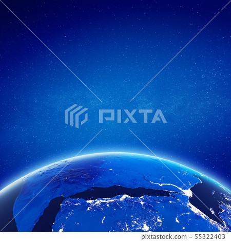 Saudi Arabia, Red sea and Egypt city lights 55322403