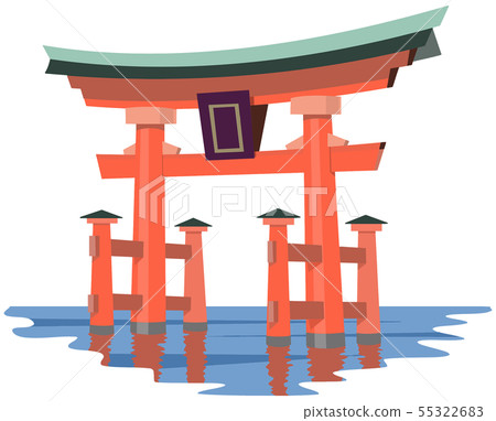 Miyajima sightseeing spot illustration icon series 55322683