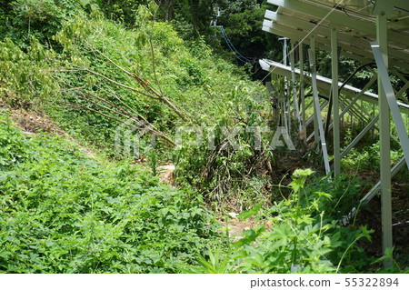 Solar power plant damaged by landslide 55322894