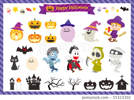 萬聖節怪物字符集 55323302