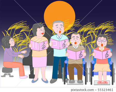 Music concert of the elderly held on the night of autumn 55323461