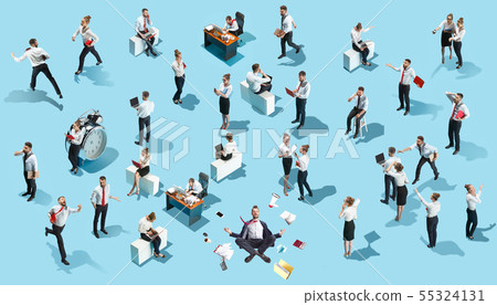 Business, recruitment, human resources department concept in creative collage Business, recruitment, human resources department concept in creative collage 55324131