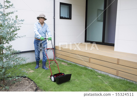 Garden work Mower Men 50s 60s Garden work Mower Men 50s 60s 55324511
