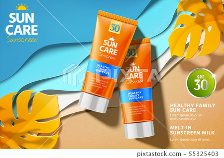 Orange sunscreen ads - Stock Illustration [55325403] - PIXTA