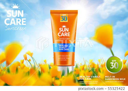 Orange sunscreen ads - Stock Illustration [55325422] - PIXTA